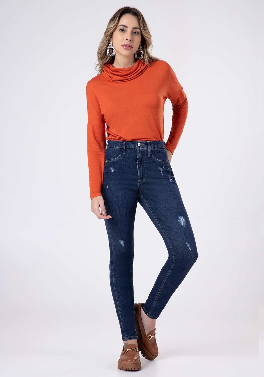 Lunender Mais Mulher Calça Jeans com Elastano Azul 